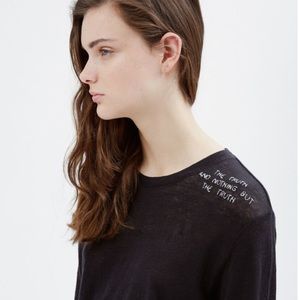 •iro• linen long sleeve embroidered shirt